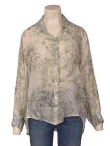 print blouse (JA-038Army)