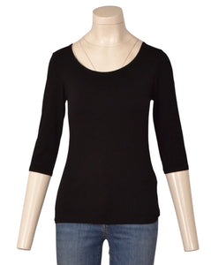 basic top 1/2 mouw (KA-001Blac)