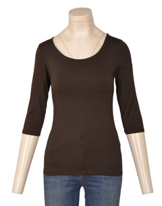 basic top 1/2 mouw (KA-001Dabr)