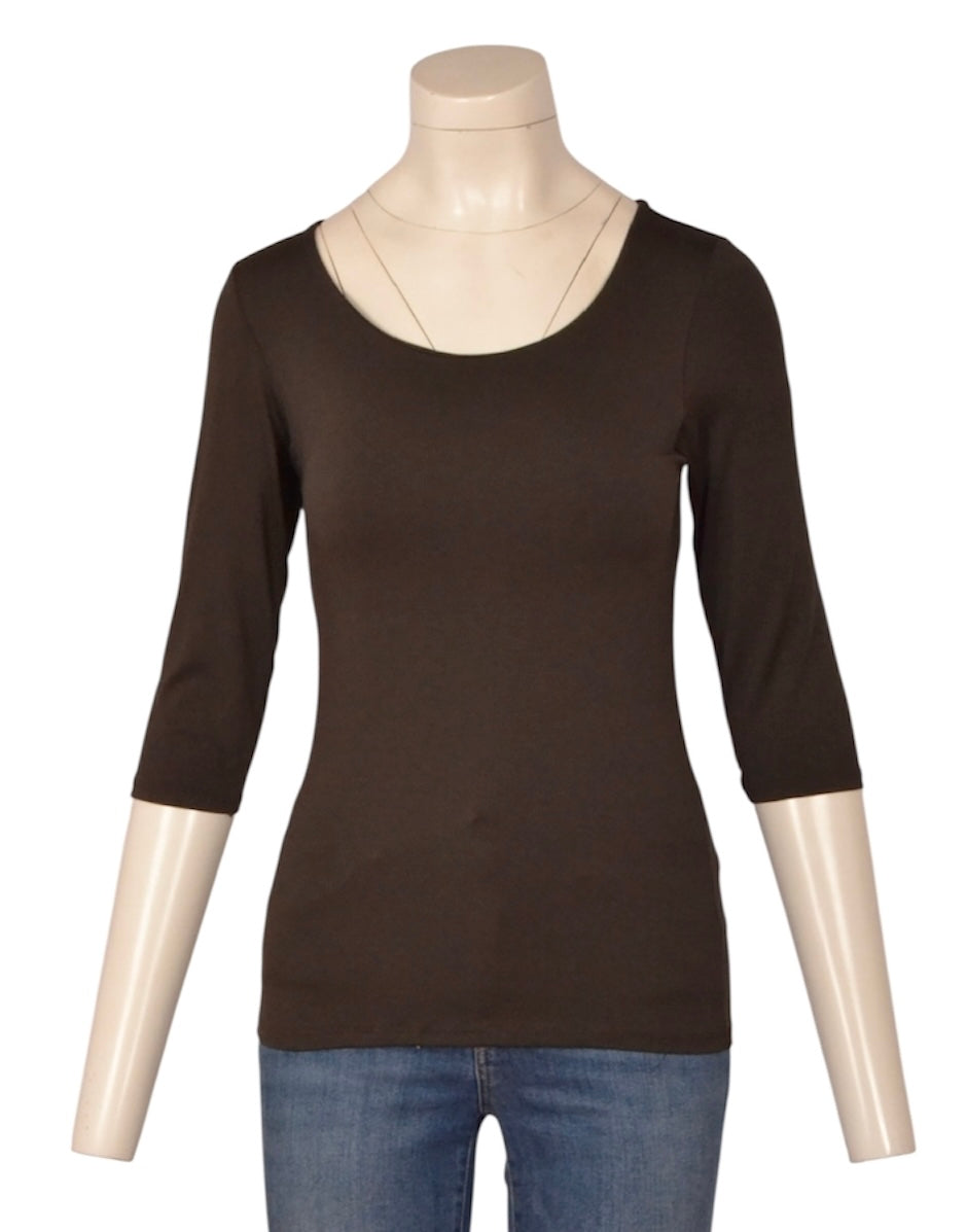 basic top 1/2 mouw (KA-001Dabr)